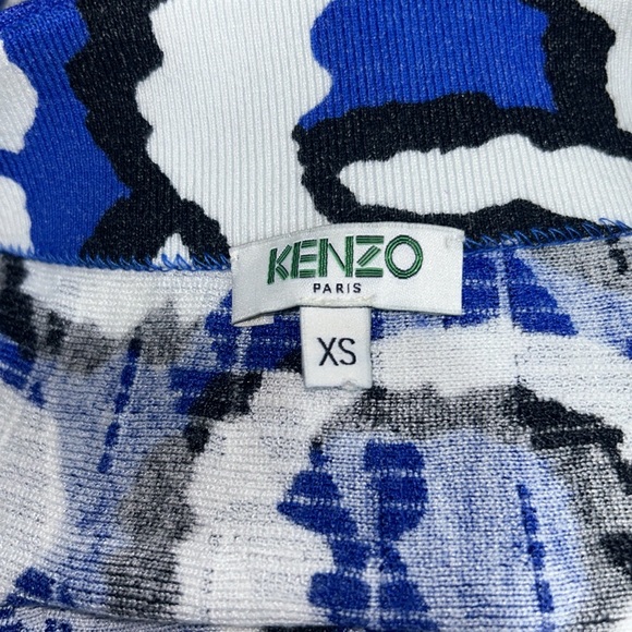 EUC Kenzo SZ XS blue/black/white fit & flare mini skirt/waist 22”-28”/length 17” - Picture 4 of 6